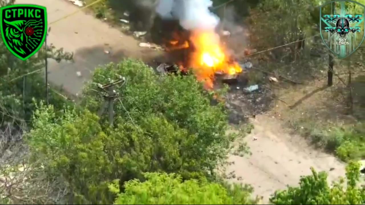 Ukrainian Drones Set Fire to Russian Munitions Dump