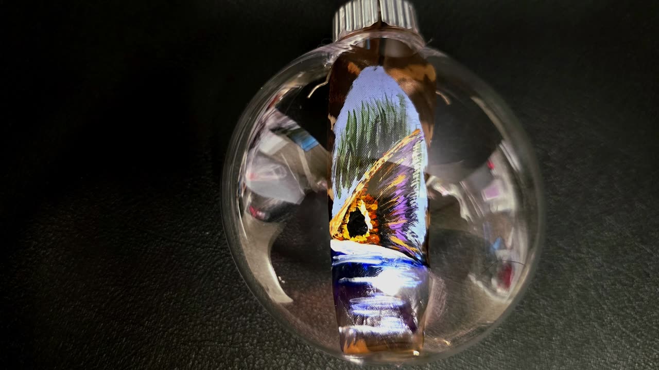 Redfish (Red Drum) Tailfin Christmas Feather Painting Art Ornaments {Timelapse with Music}