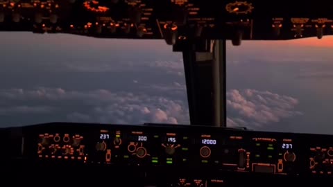 A beautiful view of the cockpit at sunset