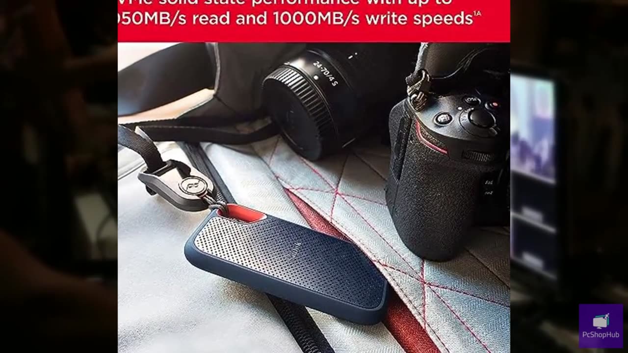 SanDisk 2TB Extreme Portable SSD - Up to 1050MB/s, USB-C, USB 3.2 Gen 2, IP65 Wa