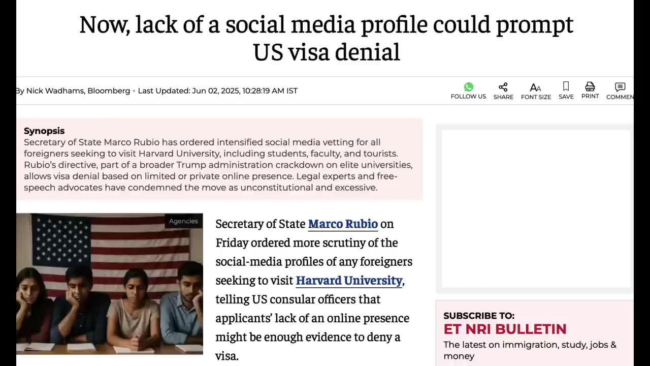 WARNING! TRUMP IS IMPLEMENTING SOCIAL MEDIA BACKGROUND CHECKS FOR U.S. VISAS & CITIZENSHIP IS NEXT!