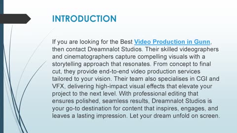 Best Video Production in Gunn