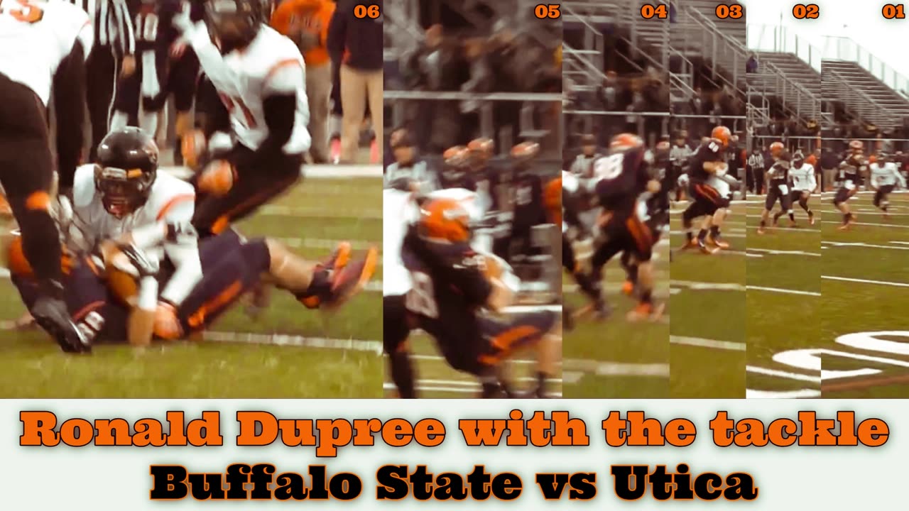 Prototype 344: Buffalo State's Ronald Dupree with the tackle vs Utica