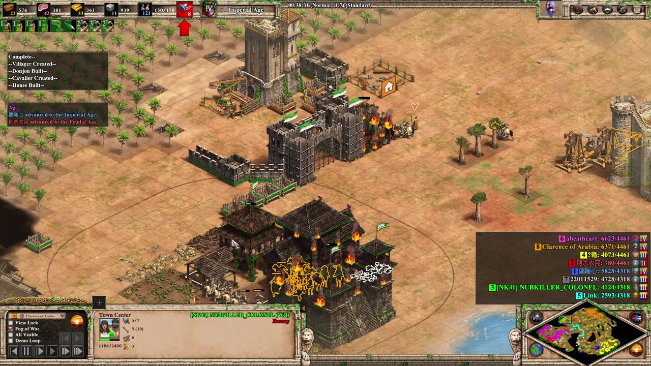 Second bug - Cavalier stuck between TC and Palisade, unit phases through wall