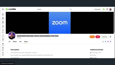 ZOOM MEETING DAILY WITH JACK BOSMA 3 PM 1500