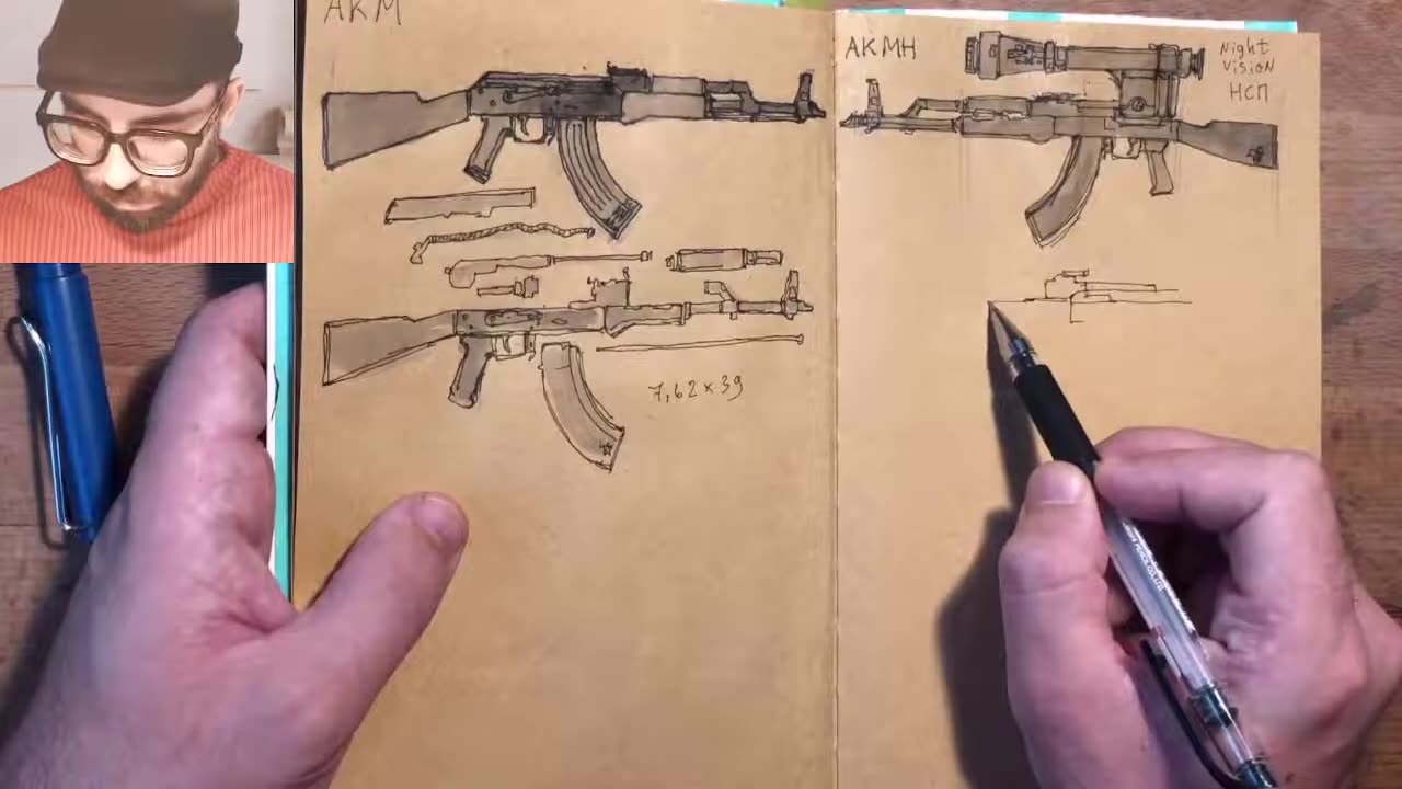 How to draw Firearms Sketchbook