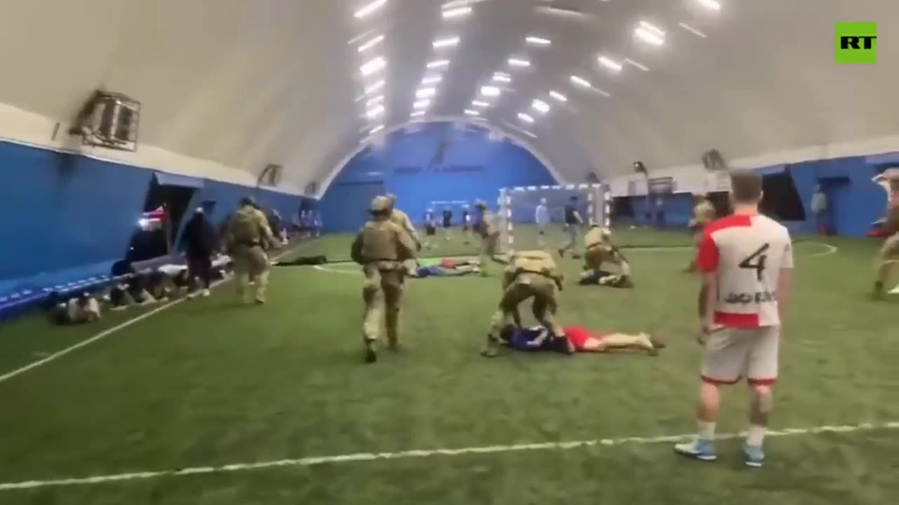 Samara region police raid on mini football field