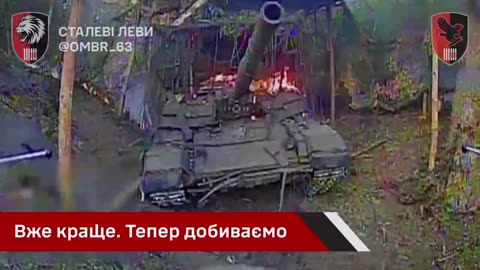 Russian Tank Is Destroyed by Ukrainian Drones
