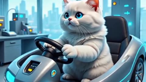 White cat enjoy his summer vacation 🌊😎🎶🏔️