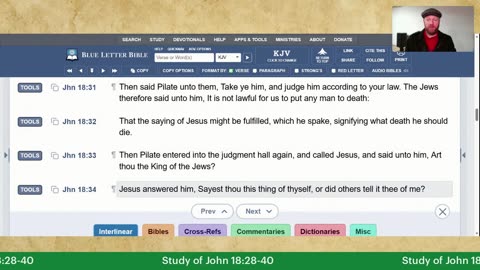 01/27/26 - Tuesday Bible Study (John 18:28-40)