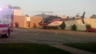 MED EVAC HELICOPTER at City Square in Paris, Texas