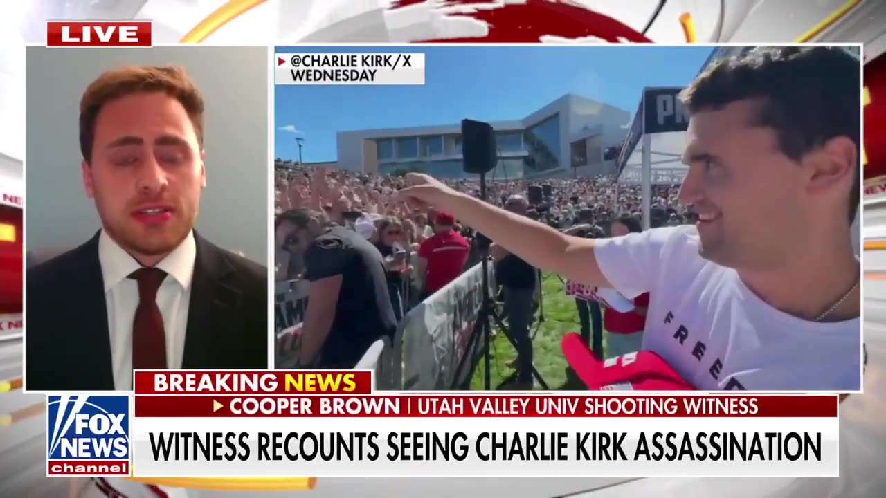 Charlie Kirk assassination eyewitness Cooper Brown recounts 'chaos' at scene