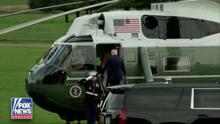 President Trump boards Marine One to mark the end of his second state visit to the UK.