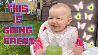 Baby Eats Alone for the First Time 🍴 Cute & Messy Baby Milestone