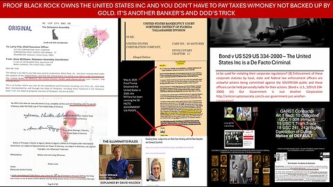 PROOF PAYING TAXES TO "BLACK ROCK" IS A BANKER'S SCAM as per 28 USC 3002
