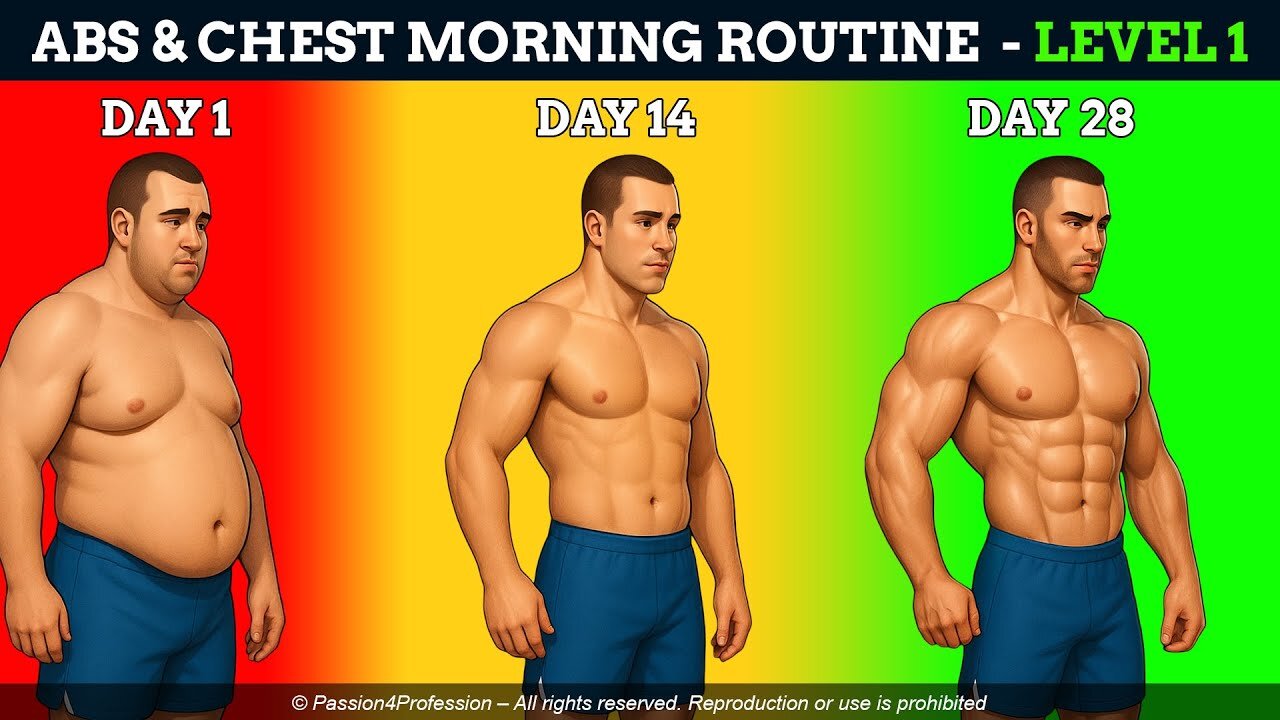 10 Min Chest & Abs Daily Morning Routine | No Equipment | Level 1 | Home Workout #workout