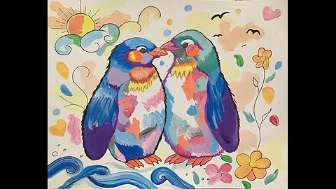In the Studio: Painting Penguins