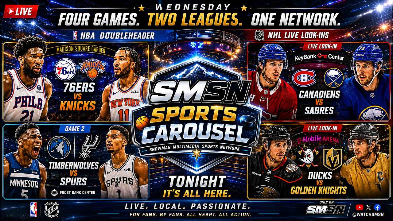 SMSN Wednesday Sports Carousel | NBA Doubleheader + NHL Live Look-Ins LIVE