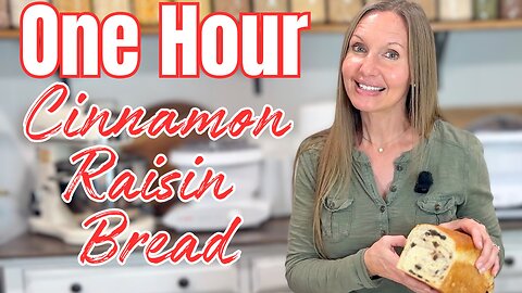 One Hour Cinnamon Raisin Bread - Easy Homemade Loaf in 1 Hour Stand Mixer Recipe
