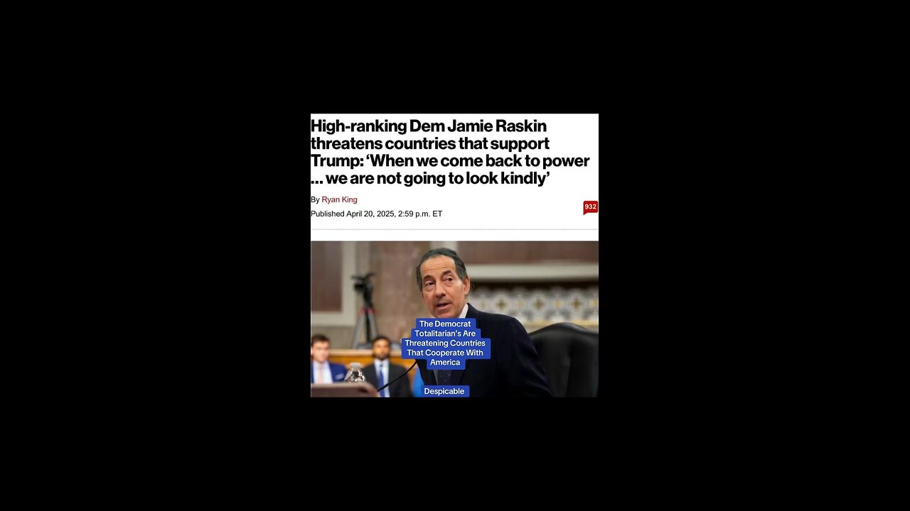 Jamie Raskin Threatens Countries That Cooperate With The Orange Man…