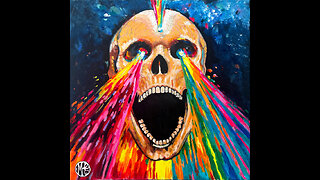 'Chromatic Skull' Original Art Painting Timelapse 8-19-25