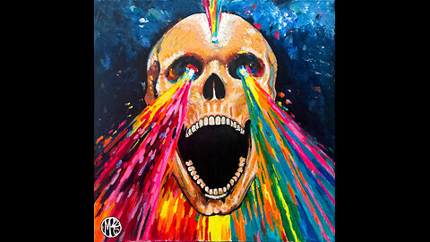 'Chromatic Skull' Original Art Painting Timelapse 8-19-25