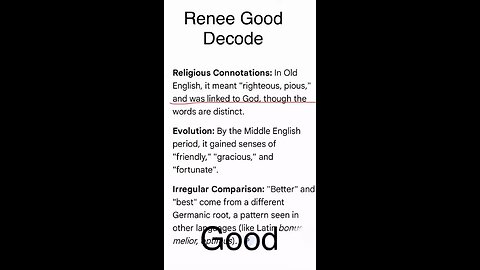 Renee Good DECODE. Read Description