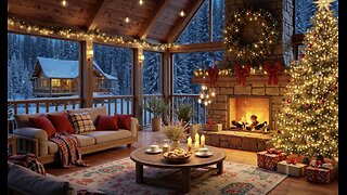 Unwind with Cozy Christmas Ambience🎄Smooth Jazz Piano Music Fireplace Merry Christmas
