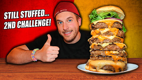 Battling This 9 Patty O.M.F.G. Burger Right After My First Challenge!