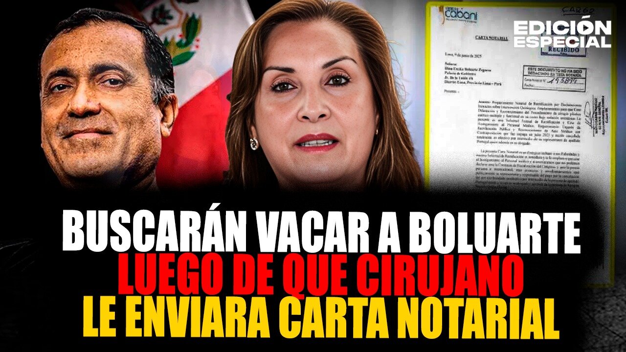 JUN 11 - Cirujano de Boluarte le envía carta notarial para que admita su cirugía estética