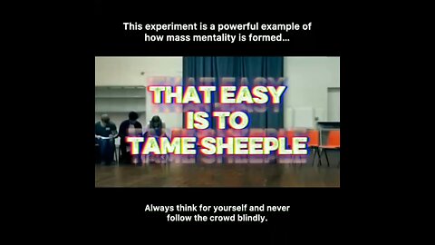 Powerful Demonstration Indeed! Be You And Don't Just Follow Blindly. Act and Be You, Not The Crowd!