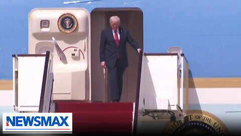 President Donald Trump arrives in Qatar