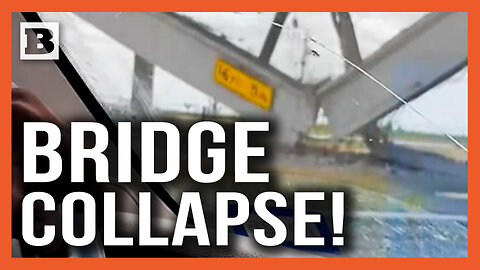 WHOAH! Slow-Mo of Bridge Collapse as Man Drives Past It