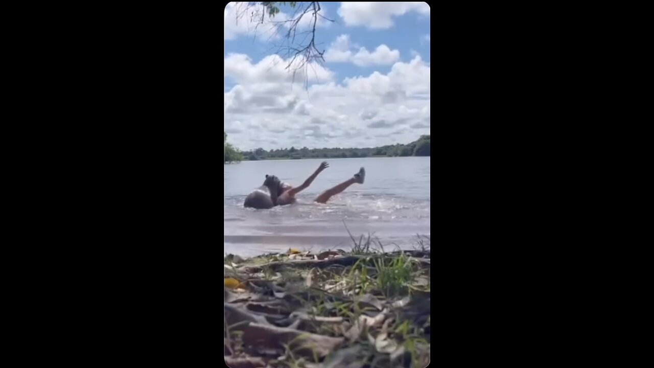 "Capybara Attacks Woman in River! 😱🦫"