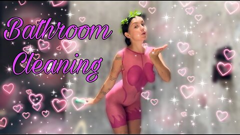 Bathroom Cleaning in Pink Bodysuit and Body Paint Style 🛁🎨