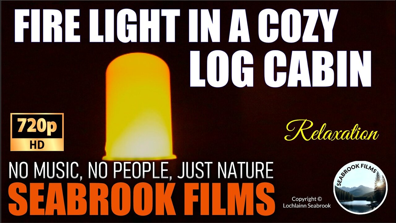Fire Light in a Cozy Log Cabin