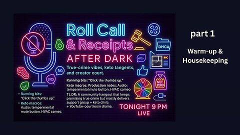 Roll Call part 1 Clip 1 — “Warm-up & Housekeeping”