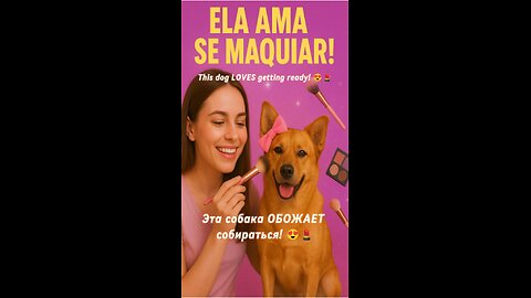 This dog LOVES getting ready! 😍💄