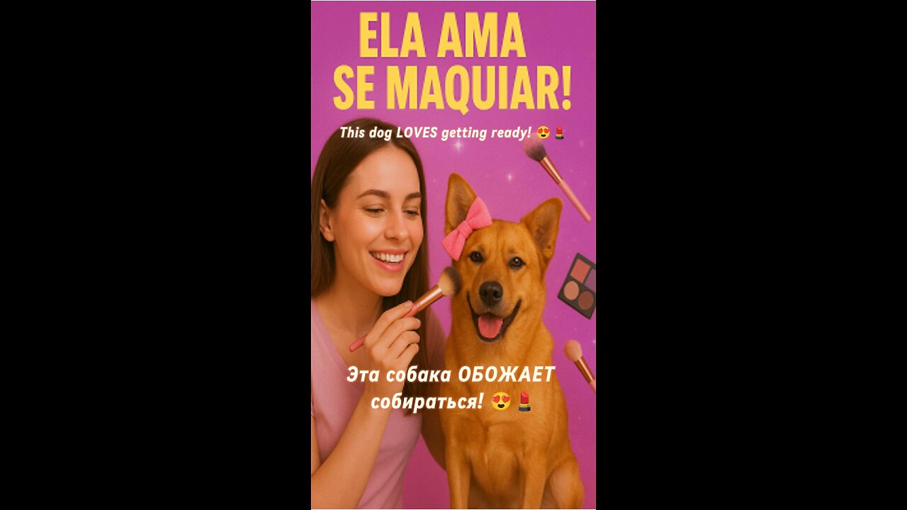 This dog LOVES getting ready! 😍💄