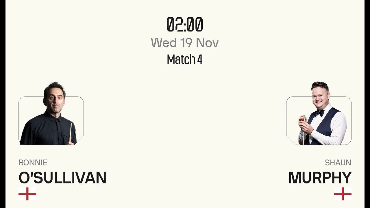 🔴 ถ่ายทอดสดสนุกเกอร์ ฌอน เมอร์ฟี่ย์ VS รอนนี่ โอซัลลิแวน ศึก ริยาดห์ ซีซั่น