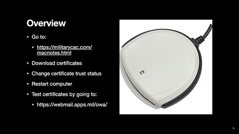Installation of Military CAC Certificates on Mac (Apple)