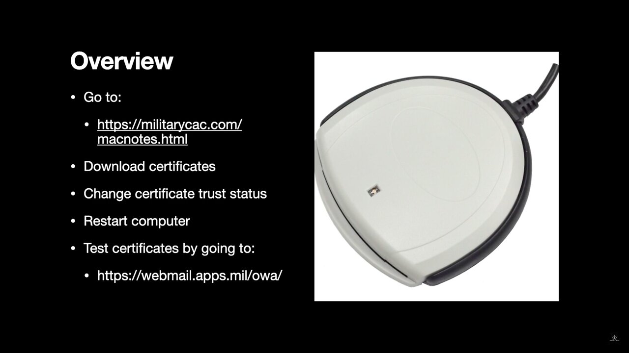 Installation of Military CAC Certificates on Mac (Apple)