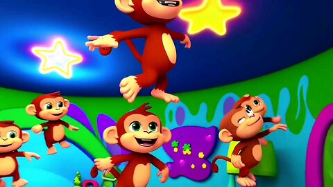 Five Little Monkeys Jumping on the Bed | Fun Kids Song & Rhyme