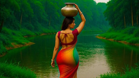Daily Life in the Village_ Girl with Water Pot Heading Home 🏠