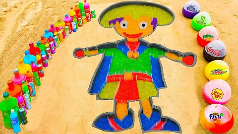 How to make Rainbow Shiren The Wanderer with Orbeez, Baloons of Fanta, Coca Cola, Mentos & Sodas