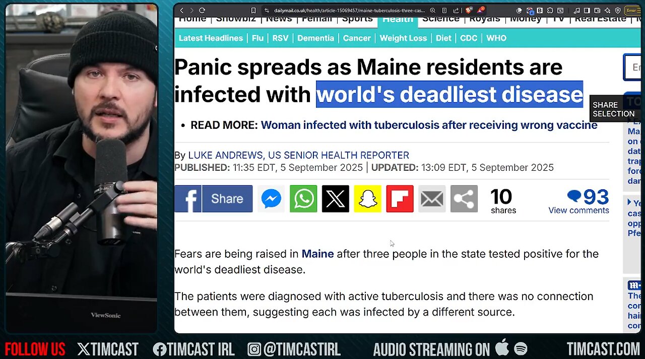 World's DEADLIEST Disease Spreading In Maine & US, TB Sparks Panic On Slow News Day | Tim Pool