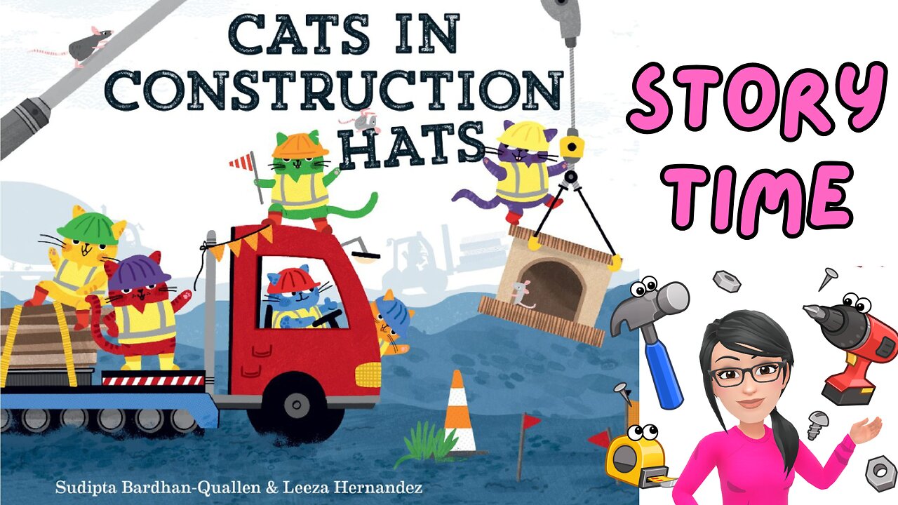 cats in construction hats