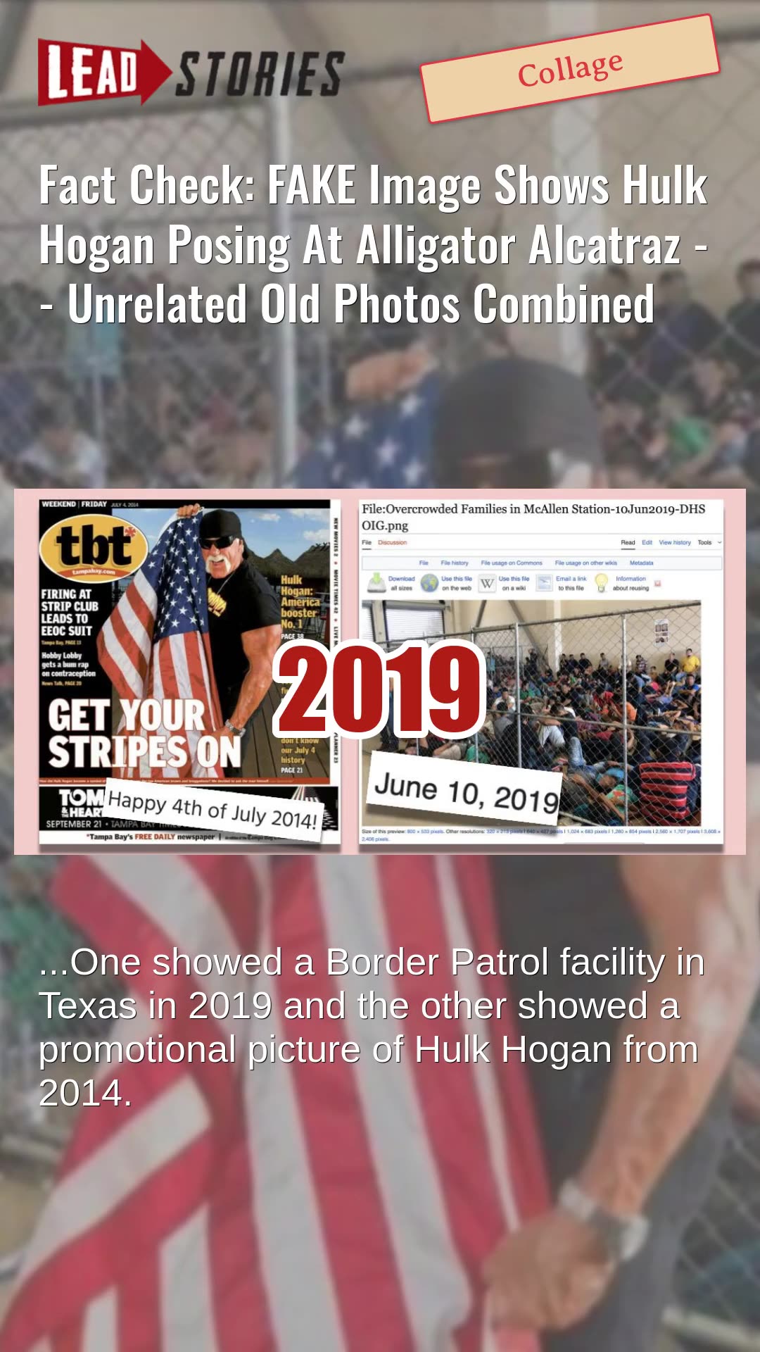 Fact Check: FAKE Image Shows Hulk Hogan Posing At Alligator Alcatraz -- Old Photos Combined