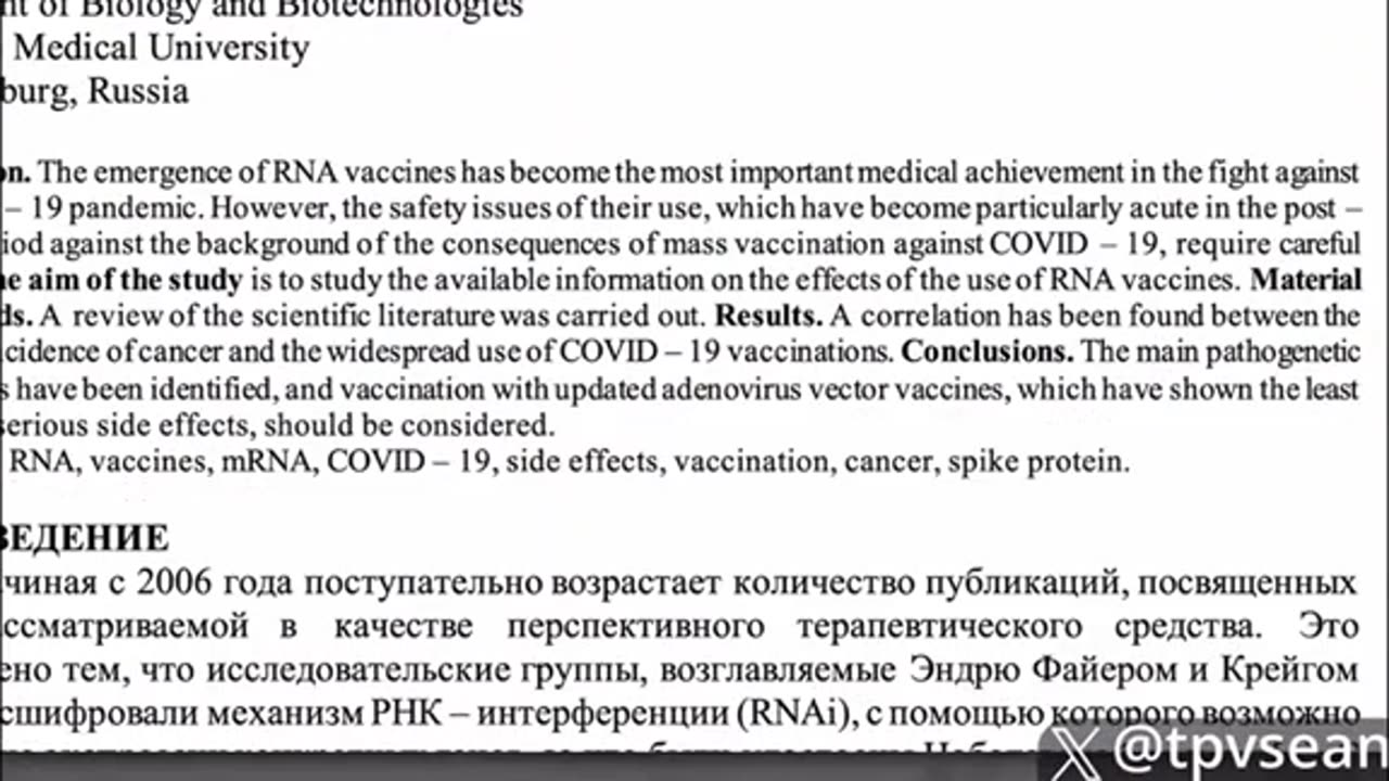 Russian research on mRNA ..