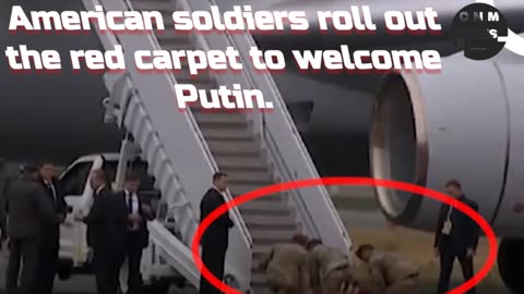 American soldiers roll out the red carpet to welcome Putin.